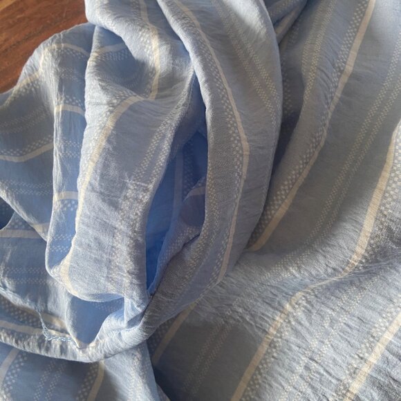 BCBG Paris Top Lined Blue & White Striped Dress Size XXL Tie Straps Side Pockets - Picture 8 of 12